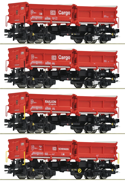 Roco 6600202 4-part set: Dumper wagons, DB AG